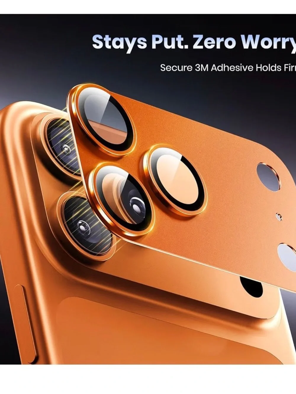 Orange iPhone 17 Pro Camera Lens Cover - 2 Pack